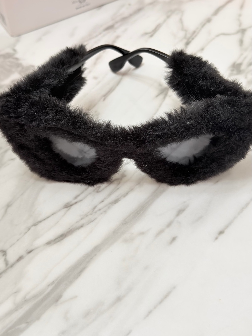 Black Fuzzy Cat Sunglasses - Plush Pet Accessory - Picture 8 of 9